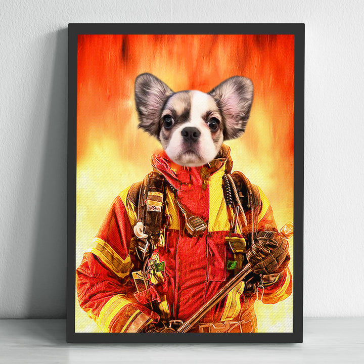 Personalized Pet Canvas Prints Picture of Your Pet Portraits - Firefighter Canvas Painting - OARSE