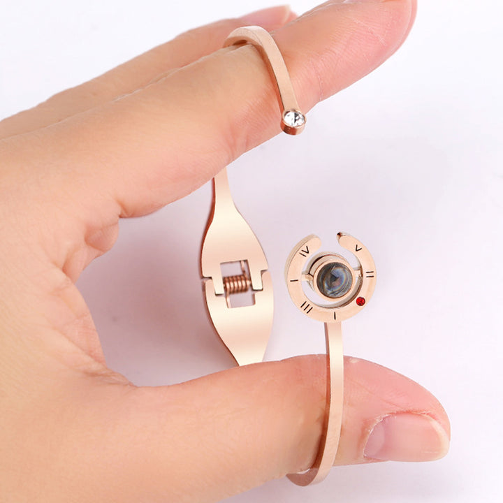 Photo Projection Bracelet Round Shape Personalized Bracelets For Girlfriend - Oarse