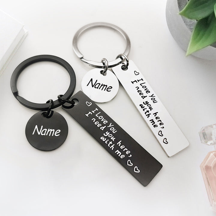 Custom Engraved Keychain, Love You Personalized Keychain For Him Or Her - Oarse