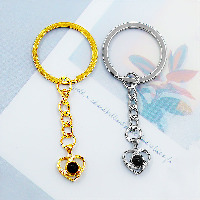 Personalized Heart Keychain Picture Projection Keychain - Oarse