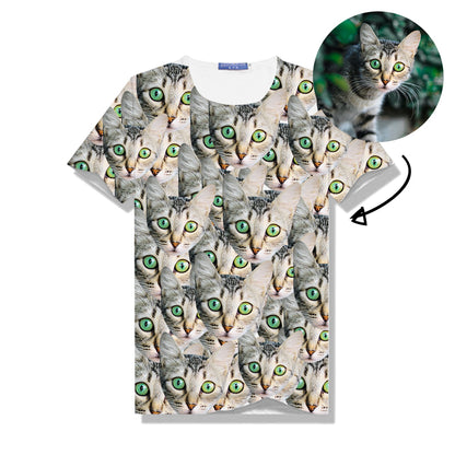 Custom Pet Face Photo All Print T-shirt For Women - Oarse