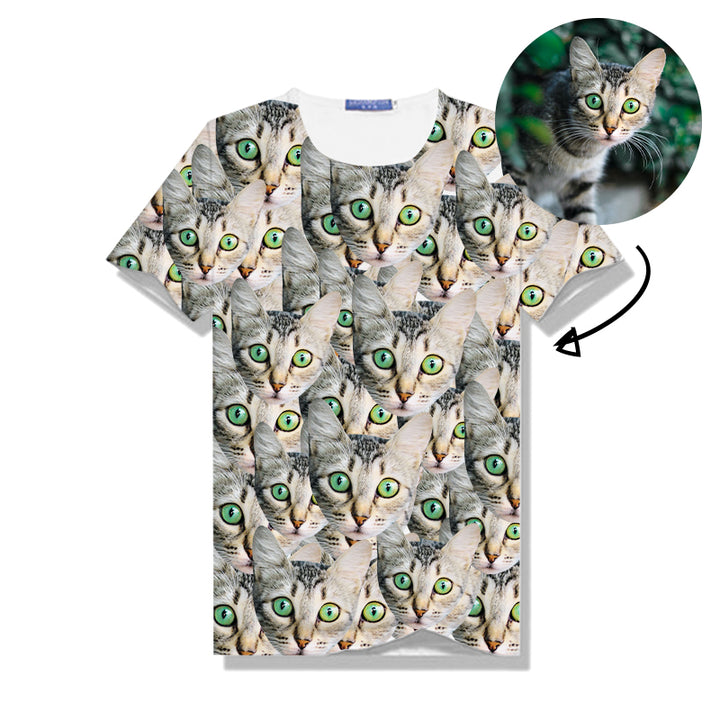 Custom Pet Face Photo All Print T-shirt For Women - Oarse