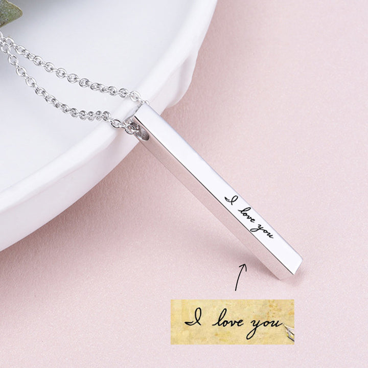 Custom Handwriting Necklace Vertical Name Necklace Actual Handwriting Jewelry - Oarse