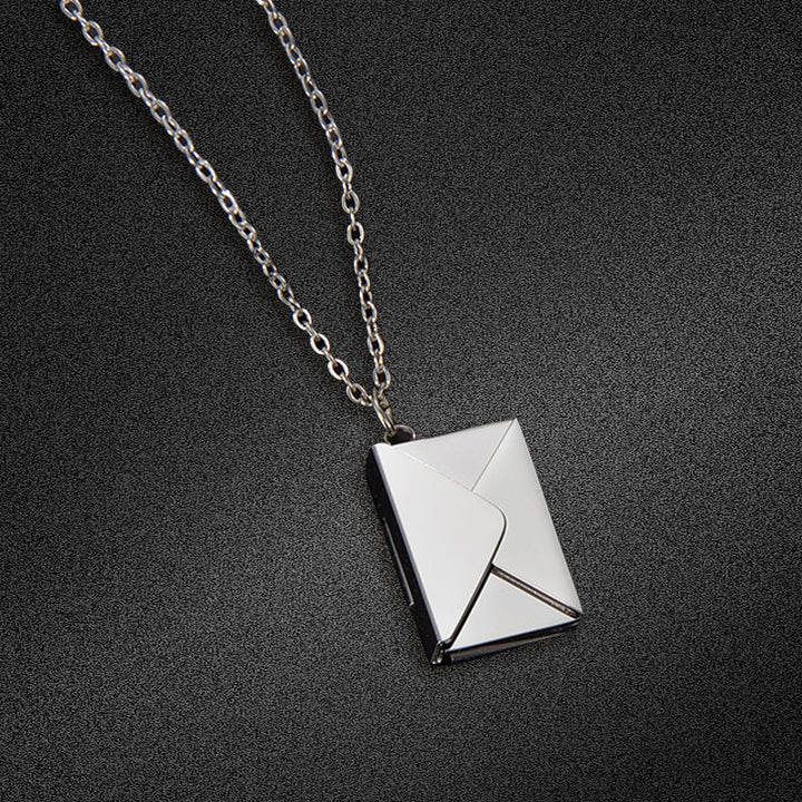 Envelope Locket Engraved Jewelry, Custom Engraved Necklace for Her - Oarse