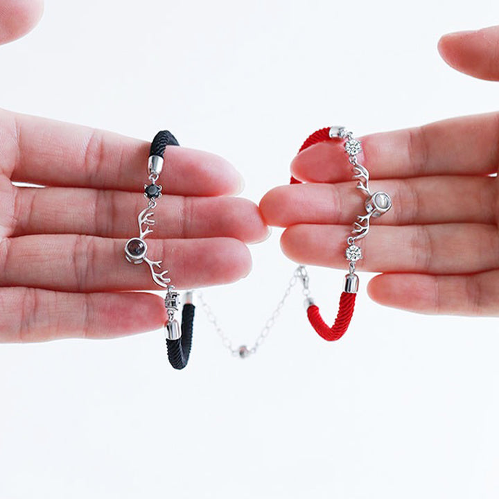 Deer Photo Projection Bracelet Magnetic Relationship Bracelet For Couples - Oarse