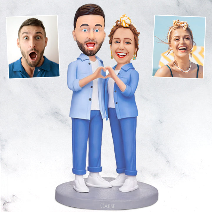 Personalized Bobblehead Couple, Custom Bobblehead From Photo - Oarse