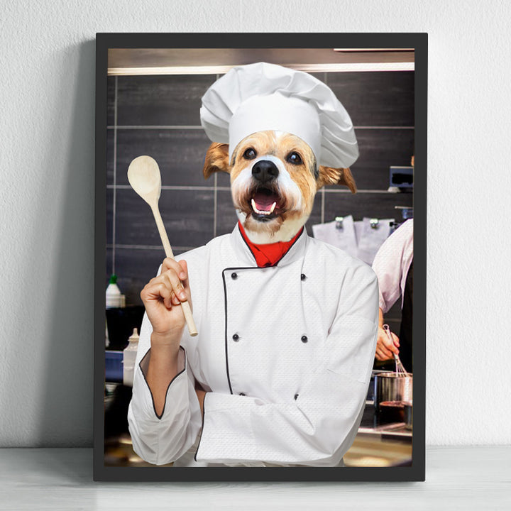 Personalized Pet Memorial Photo Canvas Wall Art with Dog Portraits- The Chef Canvas Print - OARSE