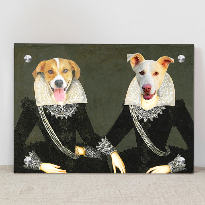 Customized Pet Portrait Canvas Art Personalized Cat Renaissance Painting - The Sisters - OARSE