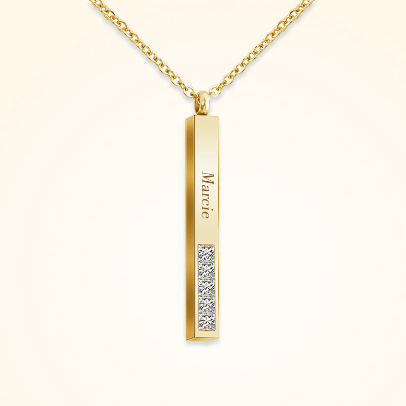 Stereo Bar Handwriting Engraved Jewelry, Diamond Personalized Handwriting Jewelry - Oarse