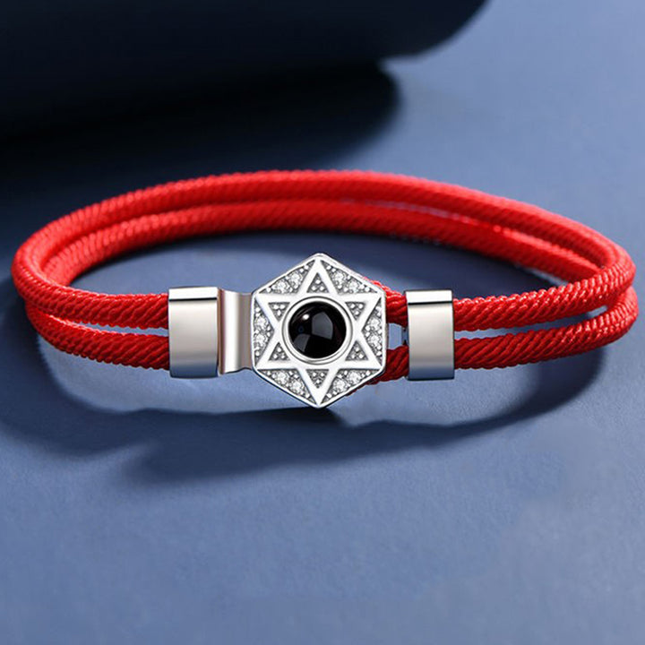 Star Of David Photo Projection Bracelet For Him And Her Custom Matching Bracelets S925 - Oarse