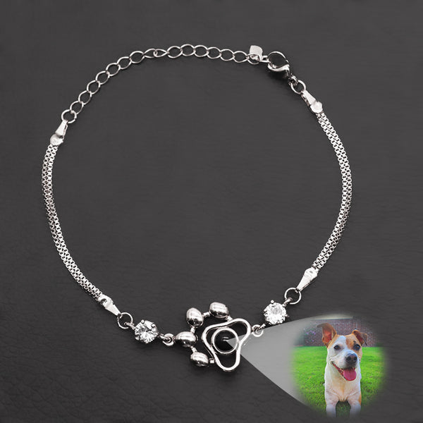 Pet Paw Personalized Photo Projection Bracelet, Picture Hidden Projection Bracelet for Pet Lovers and Owners - OARSE