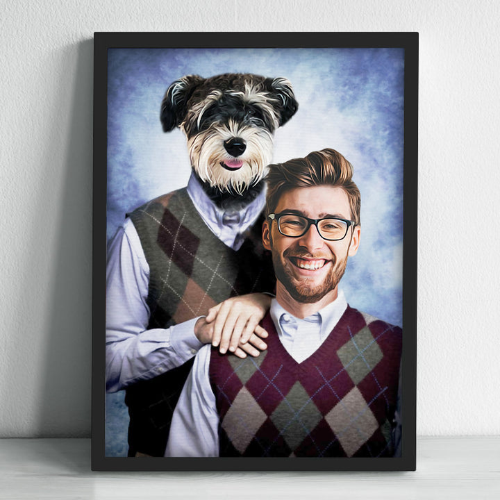 Custom Step Brothers Portrait Canvas for Brothers, Friends, Pet and Pet Owner, Pet Brothers - OARSE