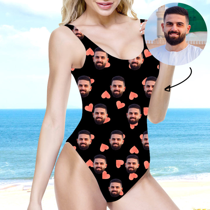 Personalized Swimsuit With Face And Heart - Oarse