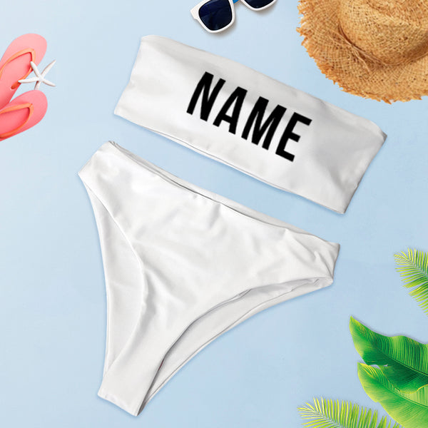 Custom Print Bikini With Name, Personalized Bathing Suit - Oarse