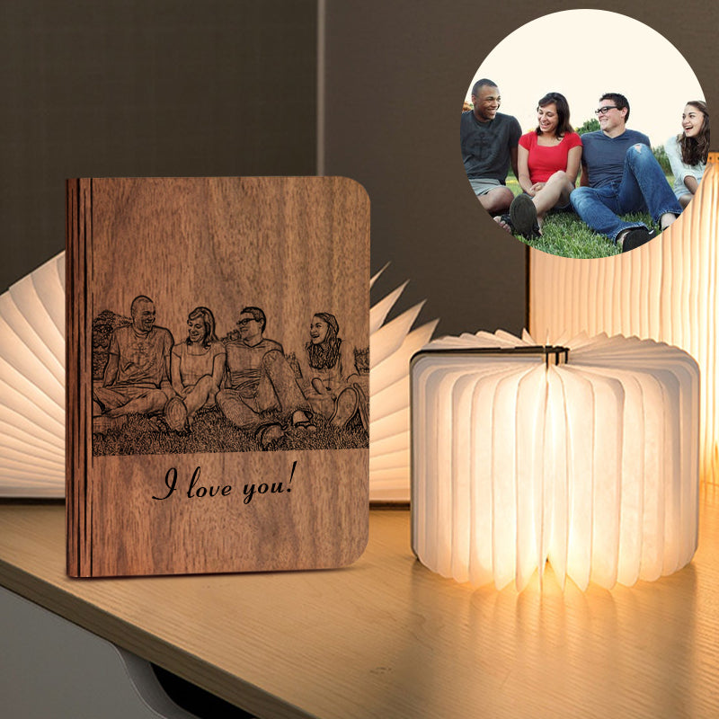 Custom USB Rechargeable Wooden Folding Book Light - Oarse