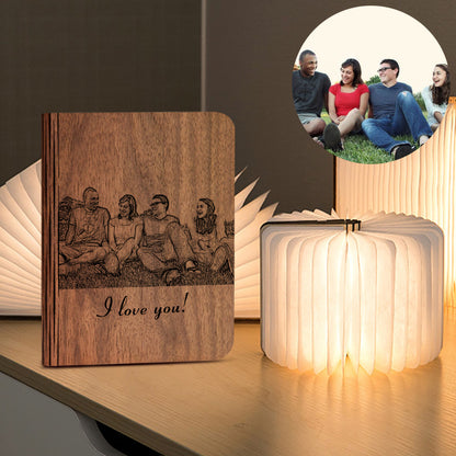 Custom USB Rechargeable Wooden Folding Book Light - Oarse