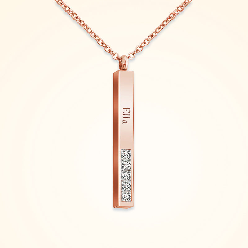 Stereo Bar Handwriting Engraved Jewelry, Diamond Personalized Handwriting Jewelry - Oarse