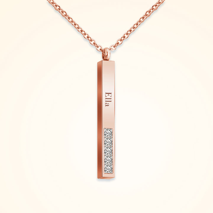 Stereo Bar Handwriting Engraved Jewelry, Diamond Personalized Handwriting Jewelry - Oarse