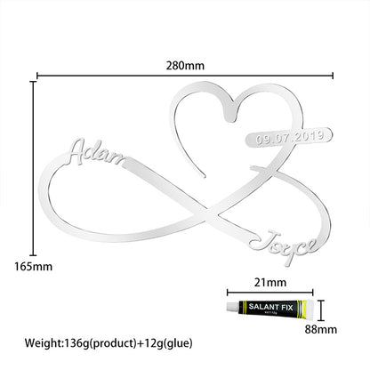 Heart Stainless Steel Custom Street Name Signs, Custom Name Signs for Home - Oarse