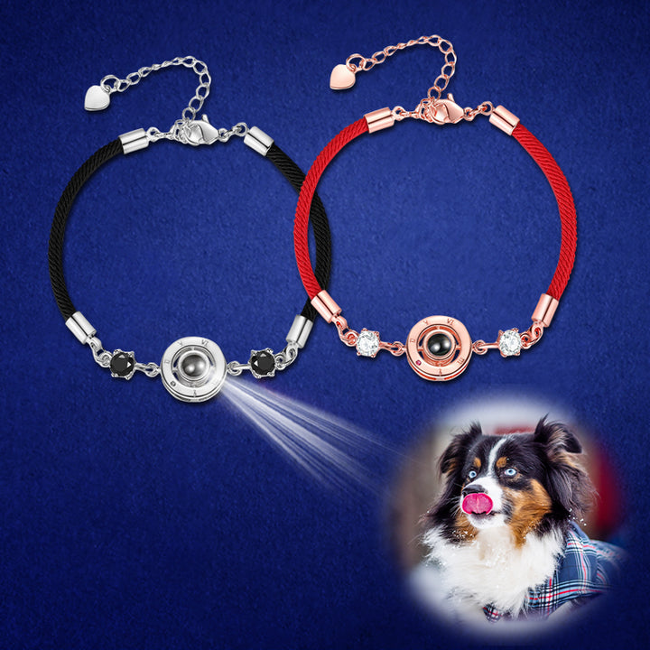 Personalized Pet Picture Projection Bracelet with I Love You In 100 Languages - The Round - OARSE