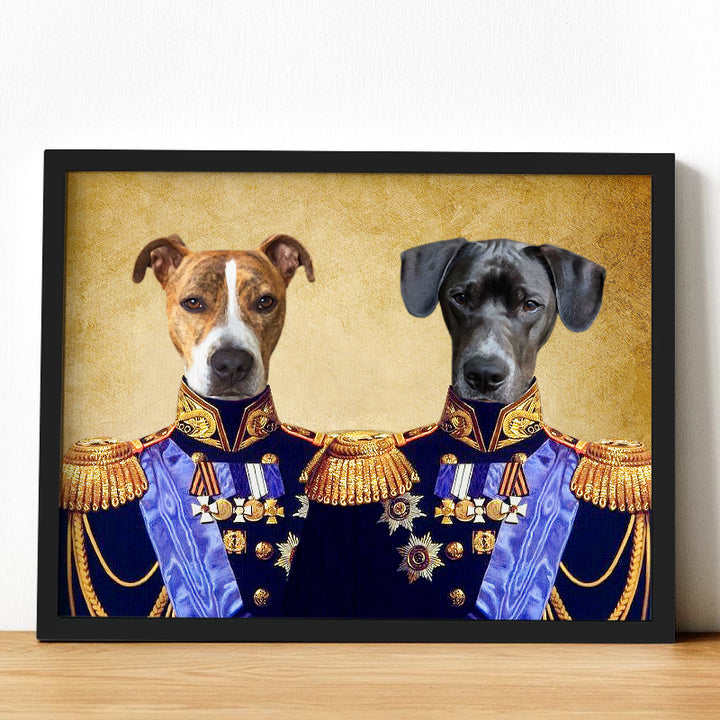 Pet Renaissance Portraits Canvas Custom Pet And Owner Painting - The Brothers In Arms - OARSE