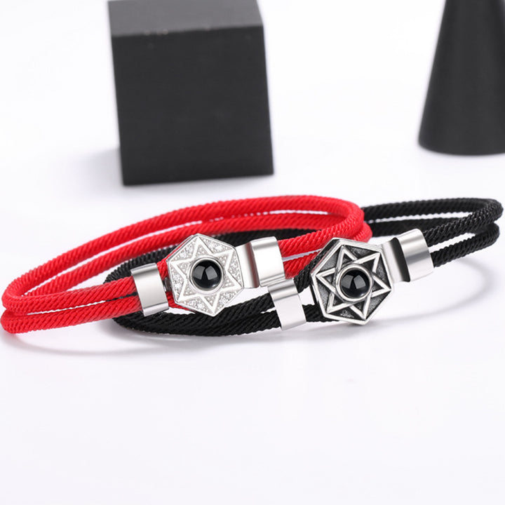 Star Of David Photo Projection Bracelet For Him And Her Custom Matching Bracelets S925 - Oarse