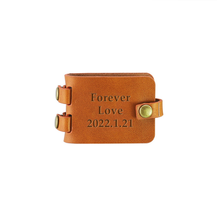 Personalized Keychains With Picture And Text, Leather Case Album Custom Photo Keychain - OARSE