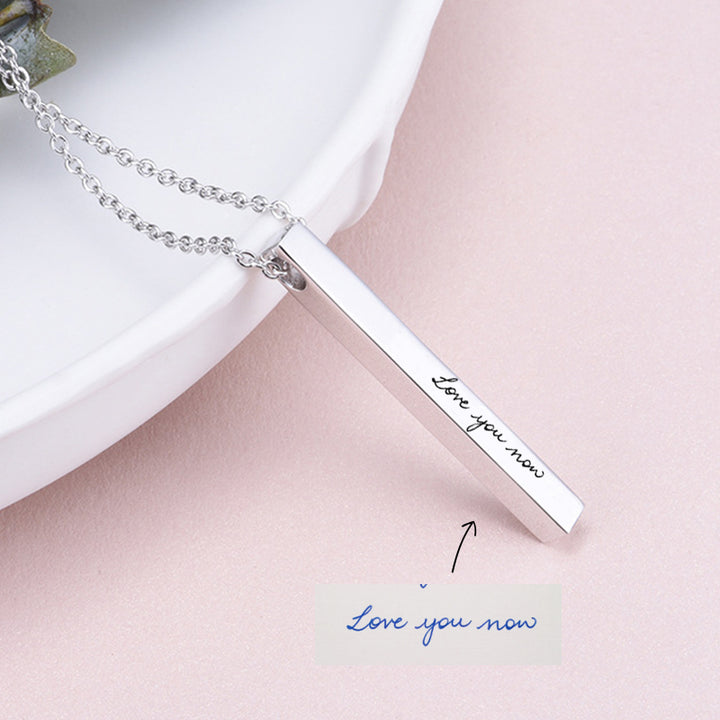Custom Handwriting Necklace Vertical Name Necklace Actual Handwriting Jewelry - Oarse