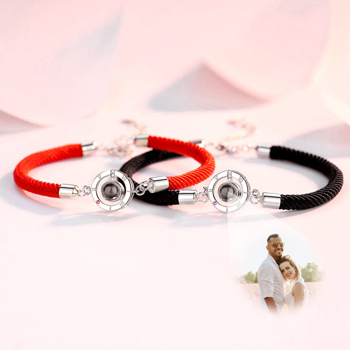 Photo Projection Bracelet I Love You Personalized Couples Bracelets, Set For 2 - Oarse