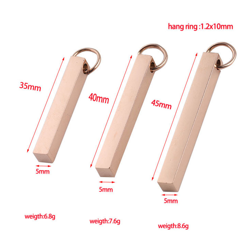 Custom Engraved Keychains, Personalized 4 Sided Bar Engraved Keyring - Oarse