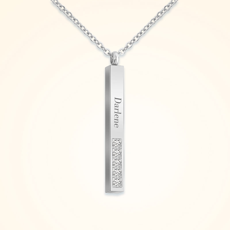 Stereo Bar Handwriting Engraved Jewelry, Diamond Personalized Handwriting Jewelry - Oarse