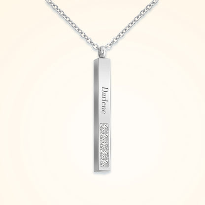 Stereo Bar Handwriting Engraved Jewelry, Diamond Personalized Handwriting Jewelry - Oarse