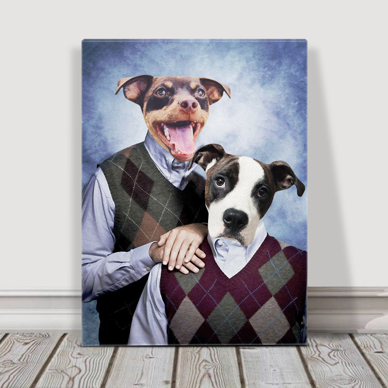 Custom Step Brothers Portrait Canvas for Brothers, Friends, Pet and Pe Custom Step Brothers Portrait Canvas for Brothers, Friends, Pet and Pe