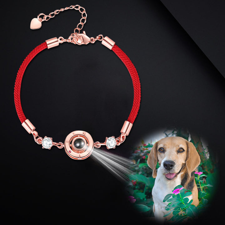 Personalized Pet Picture Projection Bracelet with I Love You In 100 Languages - The Round - OARSE