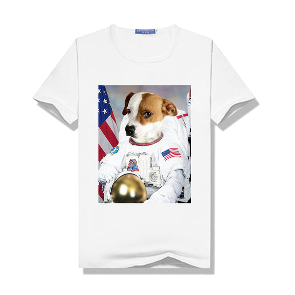 The Astronaut Custom Pet Image T Shirt For Women - Oarse