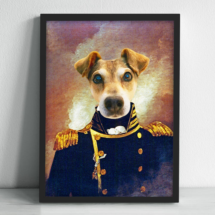 Custom Pet Renaissance Portrait Canvas Wall Art Prints with Dog Face - The Admiral - OARSE