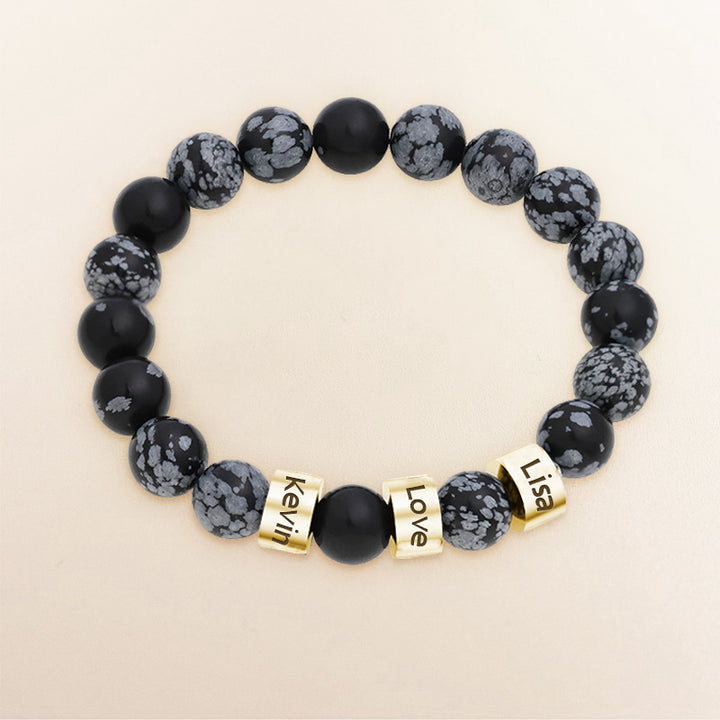 Alabaster Beaded Bracelets With Names, Personalized Name Bracelets - OARSE