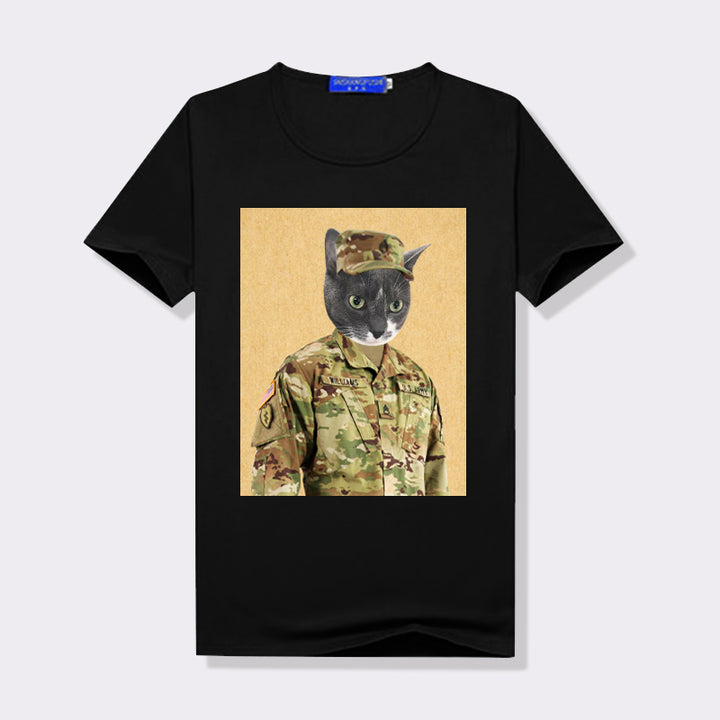 The Army Man Custom Pet Face Women T Shirt - Oarse