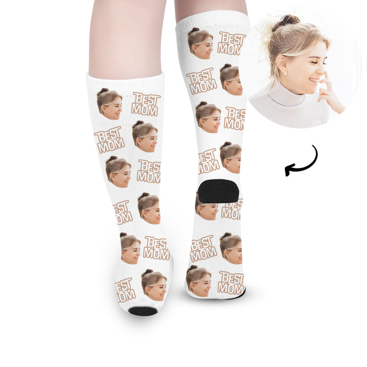 Custom Best Mom Ever Mother's Day Face Socks - Oarse
