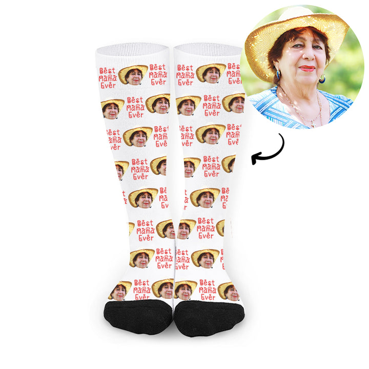 Custom Best Mom Ever Mother's Day Face Socks - Oarse