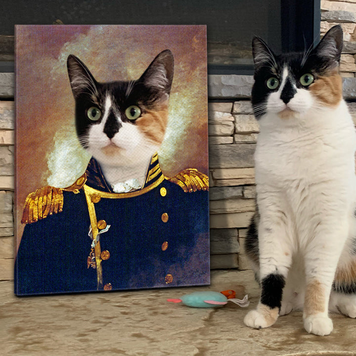 Custom The Admiral Pet Portrait Canvas - Oarse