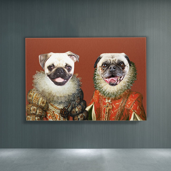 Custom Princesses Pet Portrait Canvas, Royal Pet And Owner Portraits - Oarse