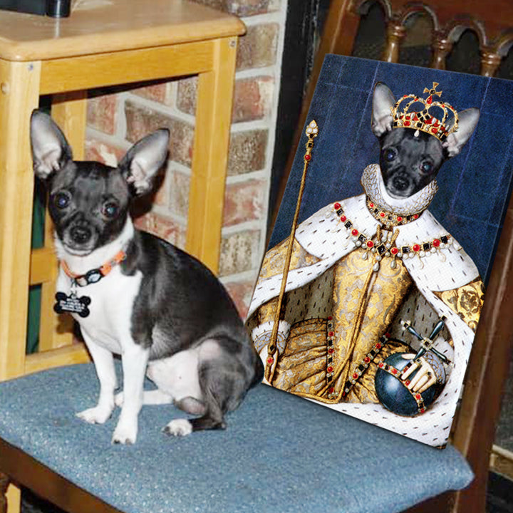 Custom England Queen Pet Portrait Canvas - Oarse