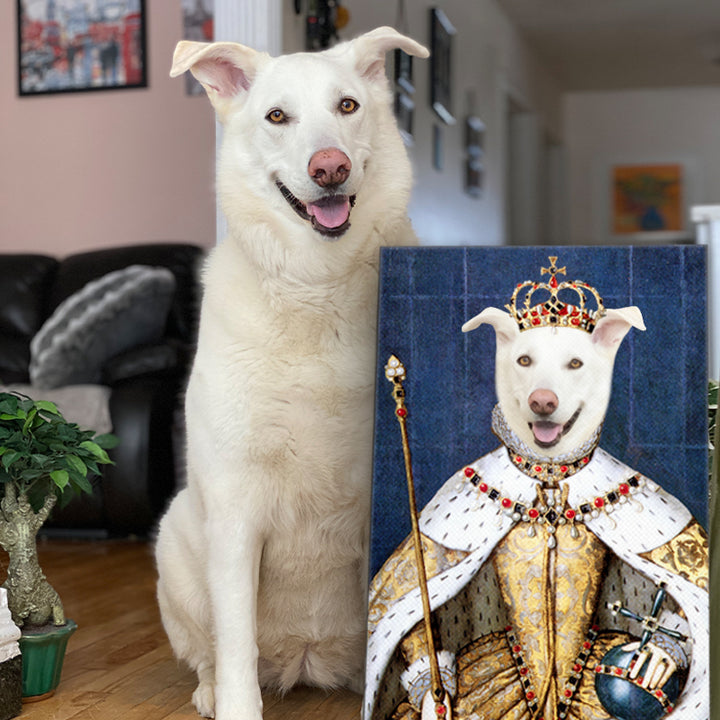 Custom England Queen Pet Portrait Canvas - Oarse