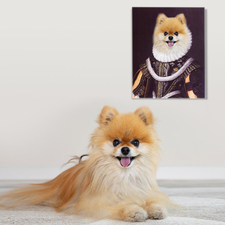 Custom The Pearl Queen Pet Portrait Canvas - Oarse