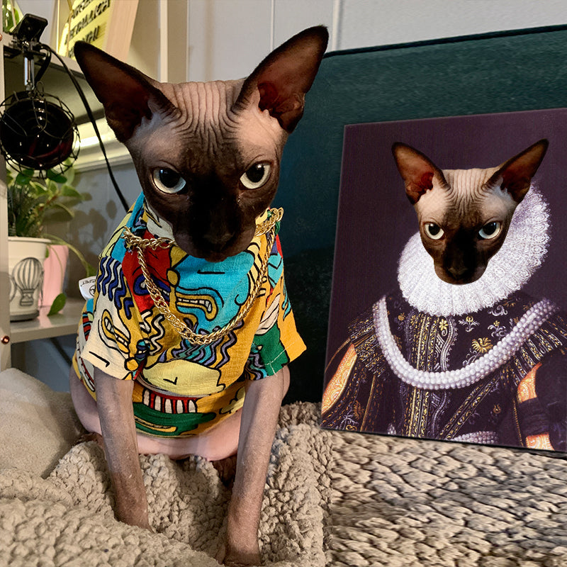 Custom The Pearl Queen Pet Portrait Canvas - Oarse