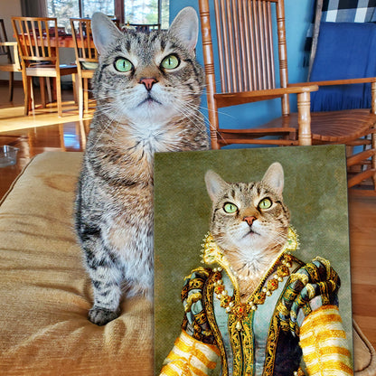 Custom The Sapphire Queen Pet Portrait Canvas - Oarse