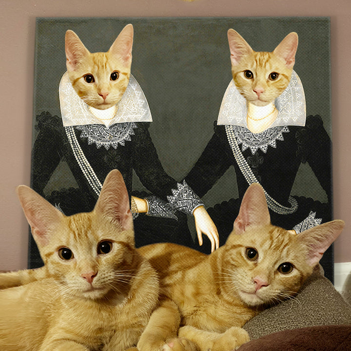 Custom The Sisters Pet Portrait, Pet And Owner Portraits - Oarse