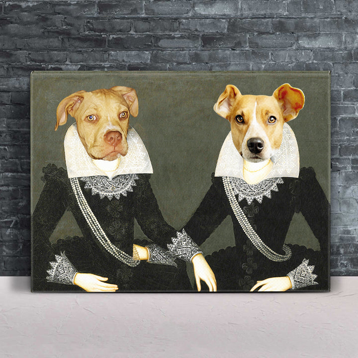 Custom The Sisters Pet Portrait, Pet And Owner Portraits - Oarse