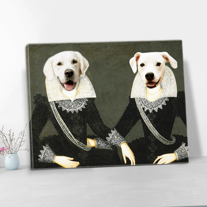 Custom The Sisters Pet Portrait, Pet And Owner Portraits - Oarse